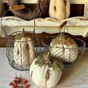 Zucca tonda in stoffa bianca