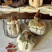 Zucca tonda in stoffa bianca