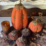 Zucca tonda in stoffa arancione