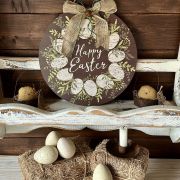 Ghirlanda in legno “happy easter”