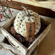 Zucca in stoffa bianca con stelline