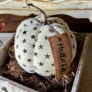Zucca in stoffa bianca con stelline