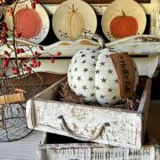 Zucca in stoffa bianca con stelline