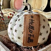 Zucca in stoffa bianca con stelline