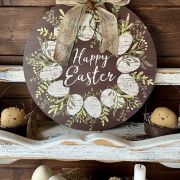 Ghirlanda in legno “happy easter”