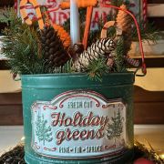 Secchio americano in ferro “holiday Greens”