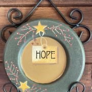 Piattini primitive in legno dipinti a mano-set da 3 “love/hope/Dream”