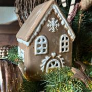 Casetta invernale in ceramica porta tealight