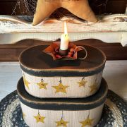 Set 2 scatole primitive con stelle in cartone
