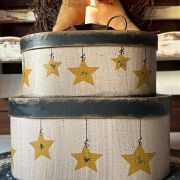 Set 2 scatole primitive con stelle in cartone