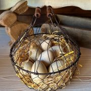 Cesta in rete apribile con manici in legno