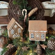 Casetta invernale in ceramica porta tealight