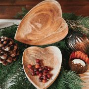 Set da 2 vassoi cuore in legno di acacia