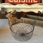 Cesta in rete apribile con manici in legno