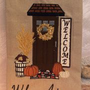 Strofinaccio autunnale in cotone americano ricamato