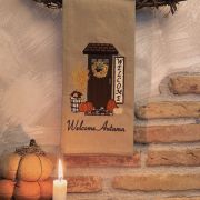 Strofinaccio autunnale in cotone americano ricamato
