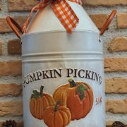 Vaso autunnale in latta “pumpkin picking”…raccolta delle zucche