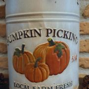 Vaso autunnale in latta “pumpkin picking”…raccolta delle zucche