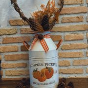 Vaso autunnale in latta “pumpkin picking”…raccolta delle zucche