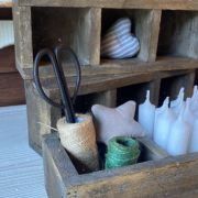 Vecchia scatola in legno 3 scomparti