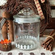 Barattolo in vetro con gingerbread e ricetta biscotti pan di zenzero