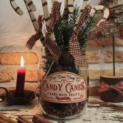 Barattolo Candy Canes con decorazioni