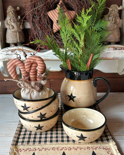 Ciotola country primitive per cereali in ceramica