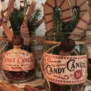 Barattolo Candy Canes con decorazioni