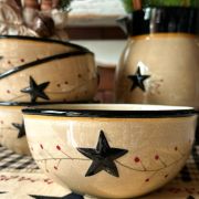 Ciotola country primitive per cereali in ceramica
