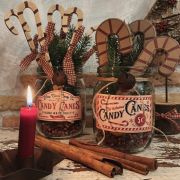 Barattolo Candy Canes con decorazioni