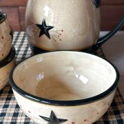 Ciotola country primitive per cereali in ceramica