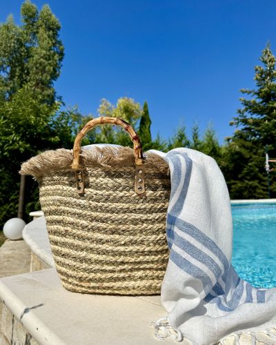 Borsa a mano da mare in paglia francese